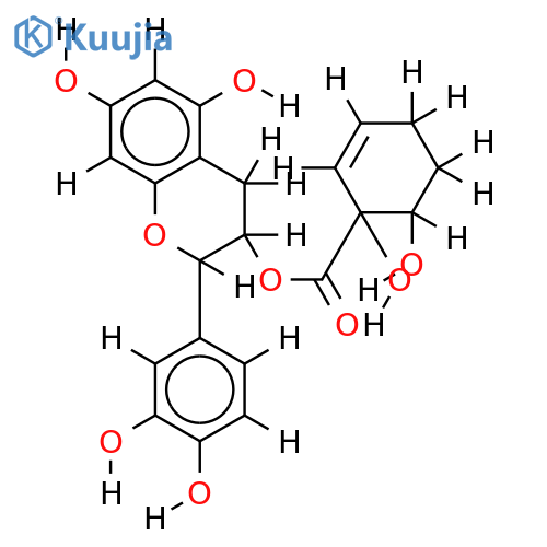 3-O-(1,6-Dihydroxy-2-cyclohexene-1-carboxylate)-(2R,3S)-3,3',4',5,7-Pentahydroxyflavan structure