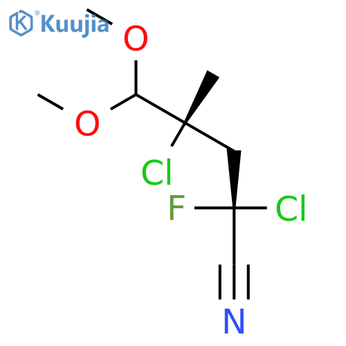 Pentanenitrile, 2,4-dichloro-2-fluoro-5,5-dimethoxy-4-methyl-, (R*,S*)- structure