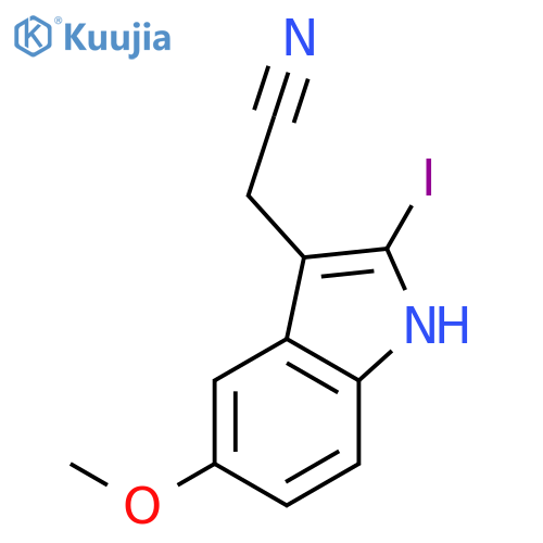 1H-Indole-3-acetonitrile, 2-iodo-5-methoxy- structure