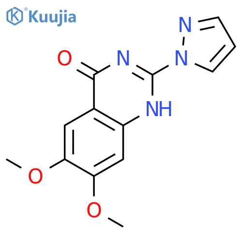 4(1H)-Quinazolinone, 6,7-dimethoxy-2-(1H-pyrazol-1-yl)- structure
