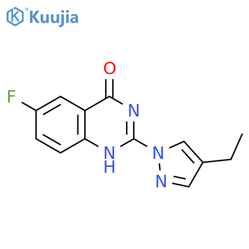 4(1H)-Quinazolinone, 2-(4-ethyl-1H-pyrazol-1-yl)-6-fluoro- structure