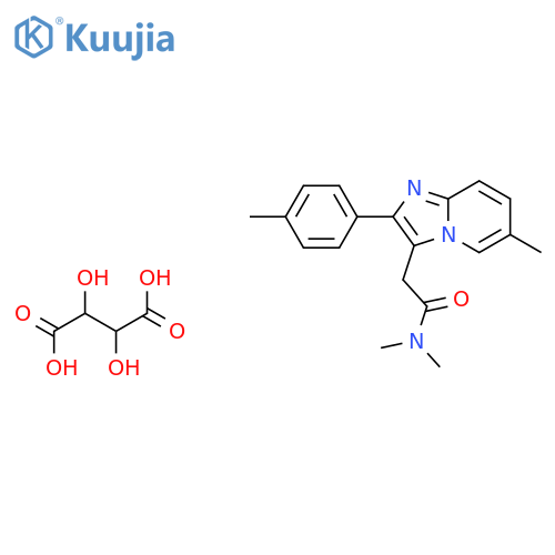 N,N-Dimethyl-2-(6-methyl-2-(p-tolyl)imidazo[1,2-a]pyridin-3-yl)acetamide 2,3-dihydroxysuccinate structure