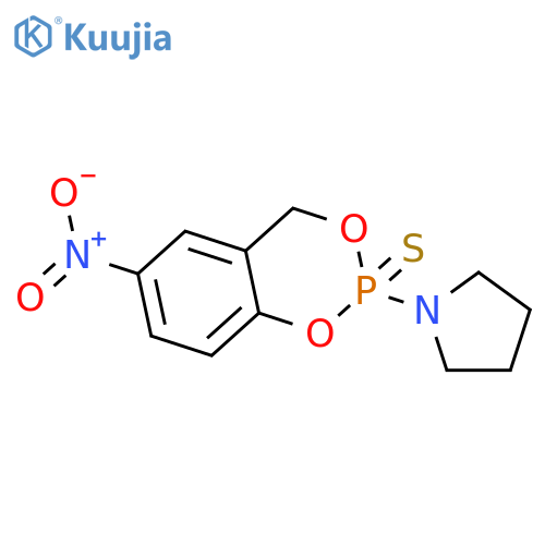Pyrrolidine,1-(6-nitro-2-sulfido-4H-1,3,2-benzodioxaphosphorin-2-yl)- structure
