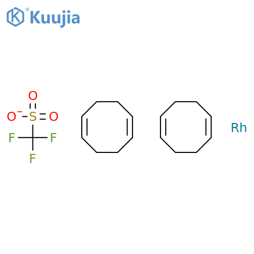 Bis(1,5-cyclooctadiene)rhodium(I) trifluoromethanesulfonate structure