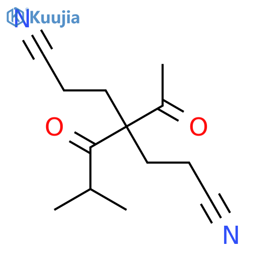 Heptanedinitrile, 4-acetyl-4-(2-methyl-1-oxopropyl)- structure