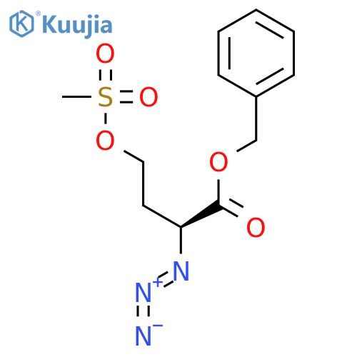 Butanoic acid, 2-azido-4-[(methylsulfonyl)oxy]-, phenylmethyl ester, (S)- structure