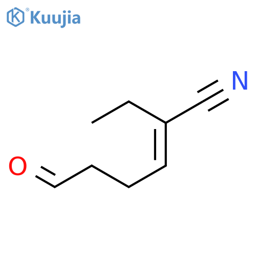 2-Hexenenitrile, 2-ethyl-6-oxo-, (E)- structure