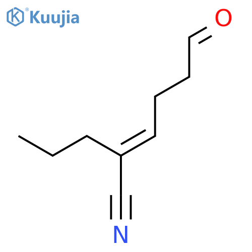 2-Hexenenitrile, 6-oxo-2-propyl-, (E)- structure