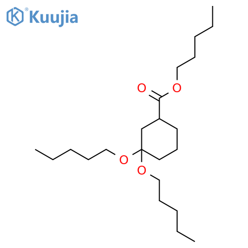 Cyclohexanecarboxylic acid, 3,3-bis(pentyloxy)-, pentyl ester structure