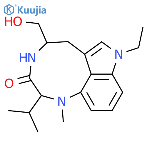 (2S,5S)-8-ethyl-5-(hydroxymethyl)-1-methyl-2-(propan-2-yl)-1,2,4,5,6,8-hexahydro-3H-[1,4]diazonino[7,6,5-cd]indol-3-one structure