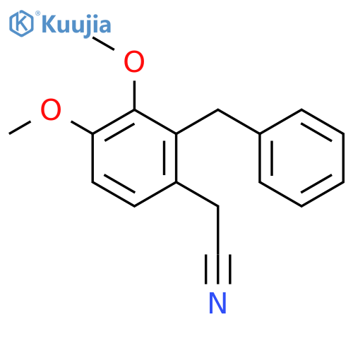 Benzeneacetonitrile, 3,4-dimethoxy-2-(phenylmethyl)- structure