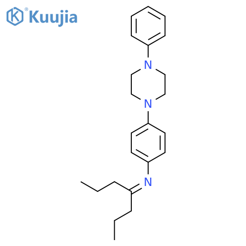 Benzenamine, 4-(4-phenyl-1-piperazinyl)-N-(1-propylbutylidene)- structure