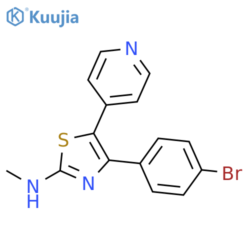 2-Thiazolamine, 4-(4-bromophenyl)-N-methyl-5-(4-pyridinyl)- structure