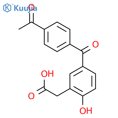 Benzeneacetic acid, 5-(4-acetylbenzoyl)-2-hydroxy- structure
