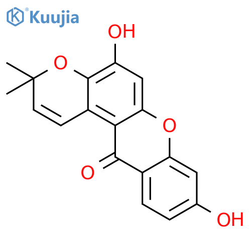 5,9-Dihydroxy-3,3-dimethylpyrano[3,2-a]xanthen-12(3H)-one structure