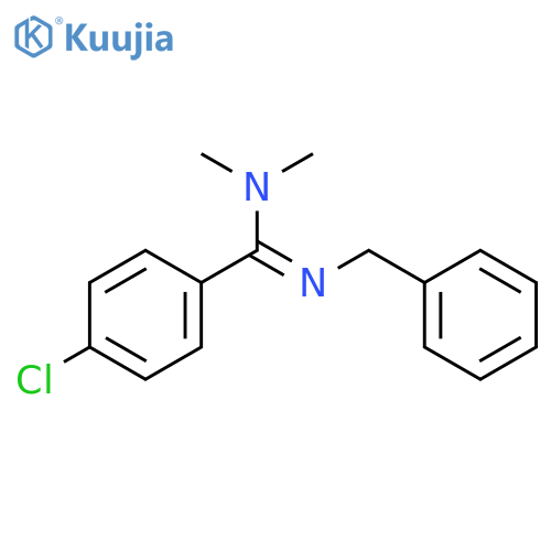 Benzenecarboximidamide, 4-chloro-N,N-dimethyl-N'-(phenylmethyl)- structure