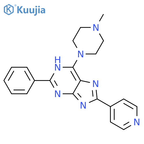 1H-Purine, 6-(4-methyl-1-piperazinyl)-2-phenyl-8-(4-pyridinyl)- structure