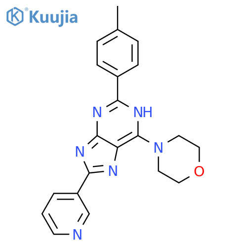 1H-Purine, 2-(4-methylphenyl)-6-(4-morpholinyl)-8-(3-pyridinyl)- structure
