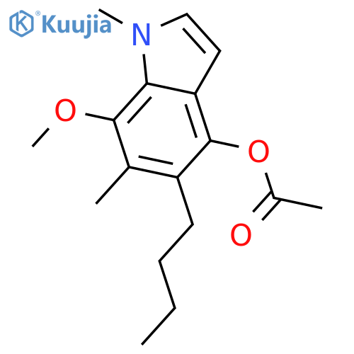 5-butyl-7-methoxy-1,6-dimethyl-1H-indol-4-yl acetate structure