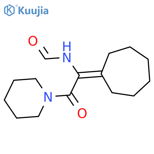 N-[1-cycloheptylidene-2-oxo-2-(piperidin-1-yl)ethyl]formamide structure