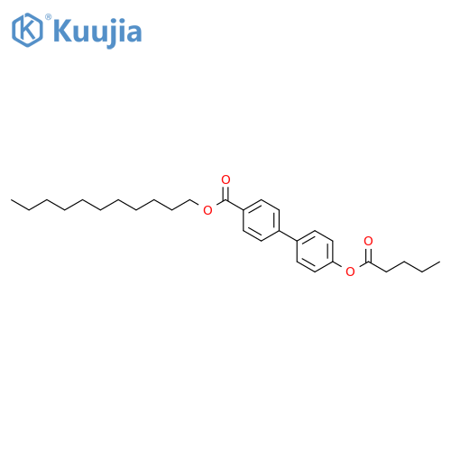 [1,1'-Biphenyl]-4-carboxylic acid, 4'-[(1-oxopentyl)oxy]-, undecyl ester structure