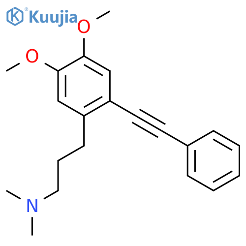 Benzenepropanamine, 4,5-dimethoxy-N,N-dimethyl-2-(phenylethynyl)- structure