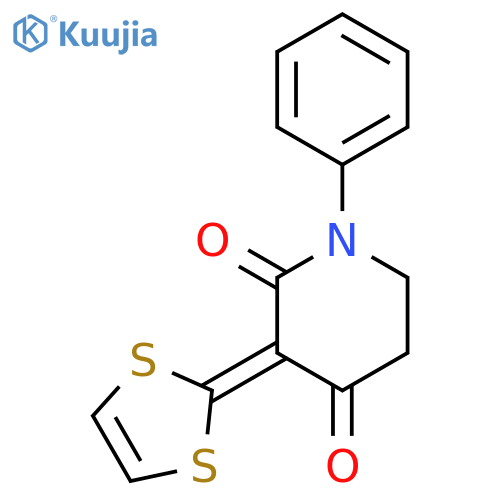 2,4-Piperidinedione, 3-(1,3-dithiol-2-ylidene)-1-phenyl- structure