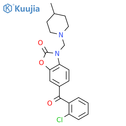 6-[(2-chlorophenyl)carbonyl]-3-[(4-methylpiperidin-1-yl)methyl]-1,3-benzoxazol-2(3H)-one structure