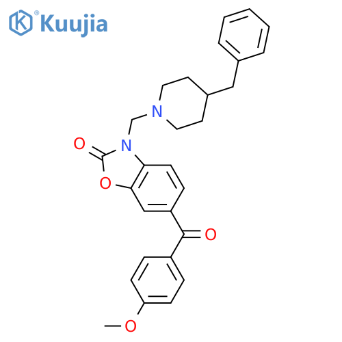 3-[(4-benzylpiperidin-1-yl)methyl]-6-[(4-methoxyphenyl)carbonyl]-1,3-benzoxazol-2(3H)-one structure