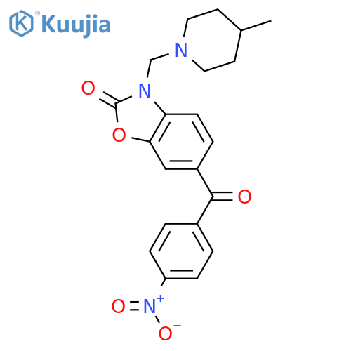 3-[(4-methylpiperidin-1-yl)methyl]-6-[(4-nitrophenyl)carbonyl]-1,3-benzoxazol-2(3H)-one structure