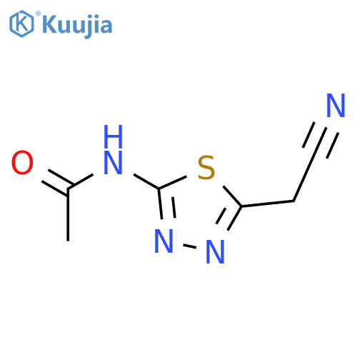 N-5-(cyanomethyl)-1,3,4-thiadiazol-2-ylacetamide structure