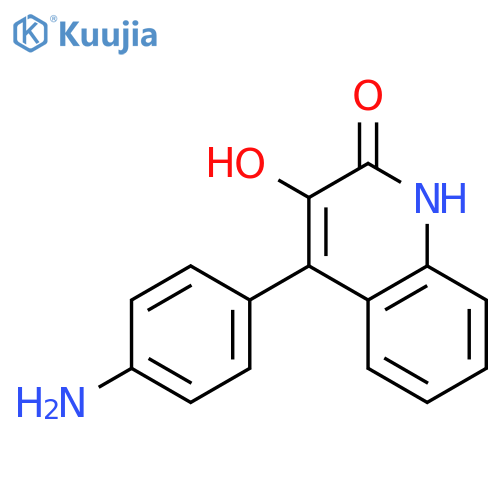 2(1H)-Quinolinone, 4-(4-aminophenyl)-3-hydroxy- structure