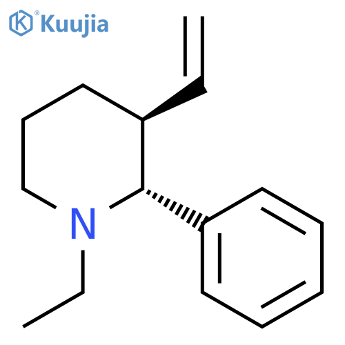Piperidine, 3-ethenyl-1-ethyl-2-phenyl-, trans- structure