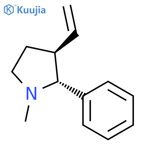 Pyrrolidine, 3-ethenyl-1-methyl-2-phenyl-, trans- structure