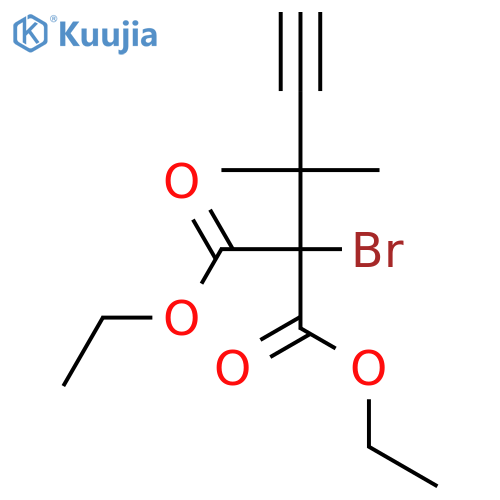Propanedioic acid, bromo(1,1-dimethyl-2-propynyl)-, diethyl ester structure