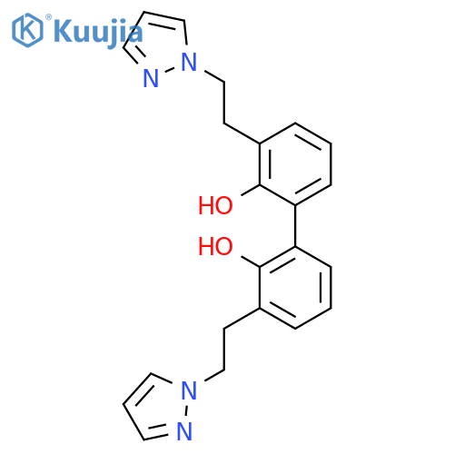 [1,1'-Biphenyl]-2,2'-diol, 3,3'-bis[2-(1H-pyrazol-1-yl)ethyl]- structure