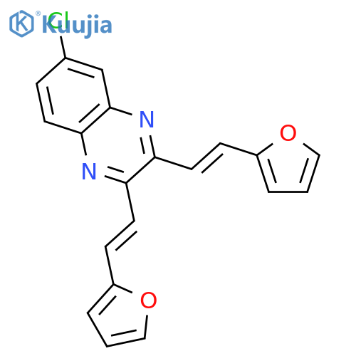 Quinoxaline, 6-chloro-2,3-bis[2-(2-furanyl)ethenyl]- structure
