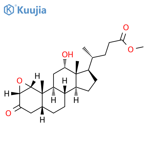 Cholan-24-oic acid, 1,2-epoxy-12-hydroxy-3-oxo-, methyl ester, (1β,2β,5β,12α)- (9CI) structure