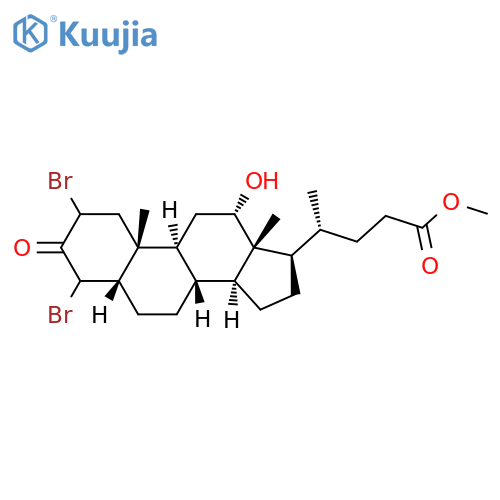 Cholan-24-oic acid, 2,4-dibromo-12-hydroxy-3-oxo-, methyl ester, (5β,12α)- (9CI) structure
