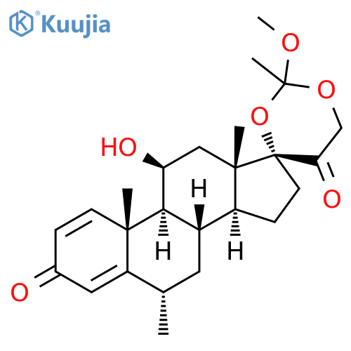 Pregna-1,4-diene-3,20-dione, 11-hydroxy-17,21-[(1-methoxyethylidene)bis(oxy)]-6-methyl-, (6α,11β)- structure