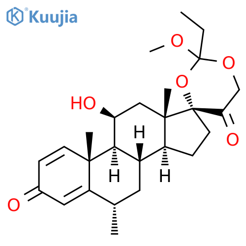 Pregna-1,4-diene-3,20-dione, 11-hydroxy-17,21-[(1-methoxypropylidene)bis(oxy)]-6-methyl-, (6α,11β)- structure