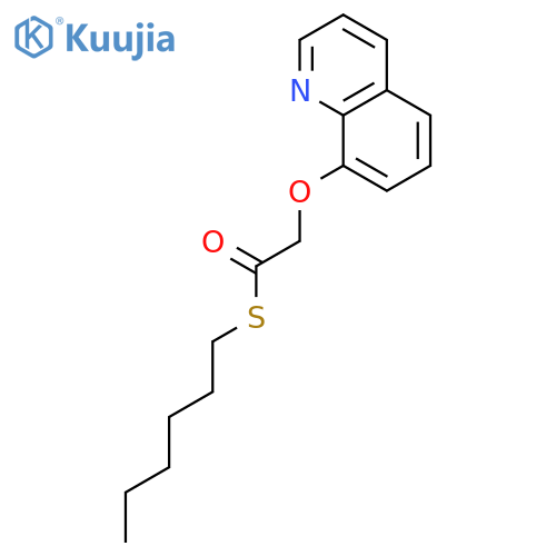 Ethanethioic acid, (8-quinolinyloxy)-, S-hexyl ester structure