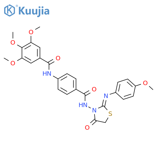 3,4,5-trimethoxy-N-[4-({(2Z)-2-[(4-methoxyphenyl)imino]-4-oxo-1,3-thiazolidin-3-yl}carbamoyl)phenyl]benzamide structure