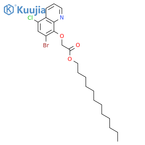 Acetic acid, [(7-bromo-5-chloro-8-quinolinyl)oxy]-, dodecyl ester structure