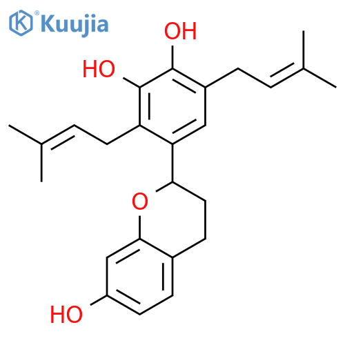 4-[(2S)-7-hydroxy-3,4-dihydro-2H-chromen-2-yl]-3,6-bis(3-methylbut-2-en-1-yl)benzene-1,2-diol structure