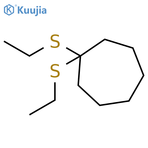 Cycloheptane, 1,1-bis(ethylthio)- structure