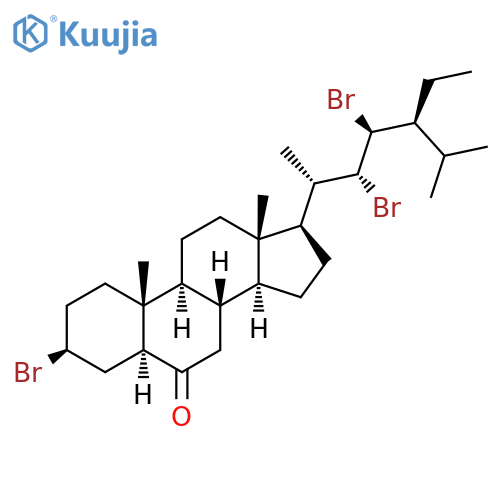 Stigmastan-6-one, 3,22,23-tribromo-, (3β,5α,22R,23S)- structure