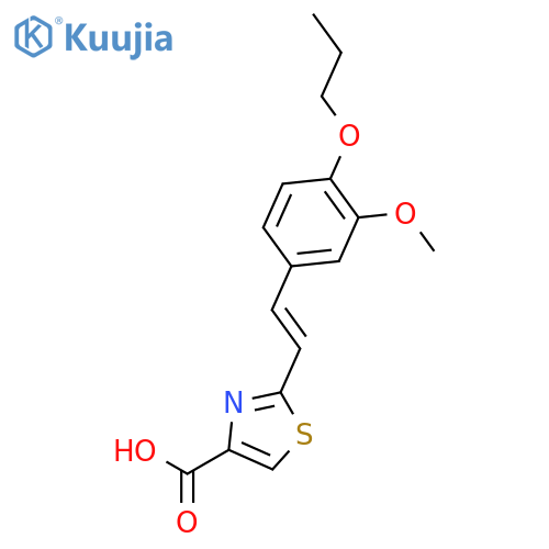 2-[(E)-2-(3-methoxy-4-propoxyphenyl)ethenyl]-1,3-thiazole-4-carboxylic acid structure