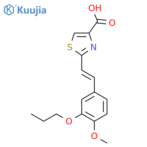 2-[(E)-2-(4-methoxy-3-propoxyphenyl)ethenyl]-1,3-thiazole-4-carboxylic acid structure