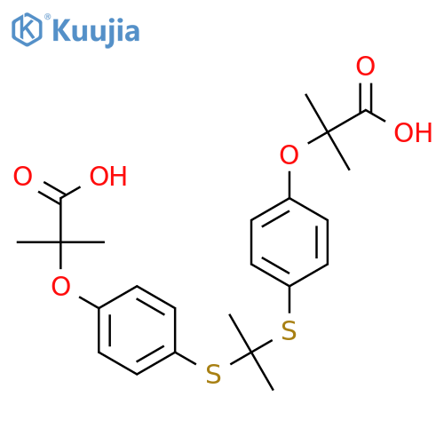 2,2'-[propane-2,2-diylbis(sulfanediylbenzene-4,1-diyloxy)]bis(2-methylpropanoic acid) structure
